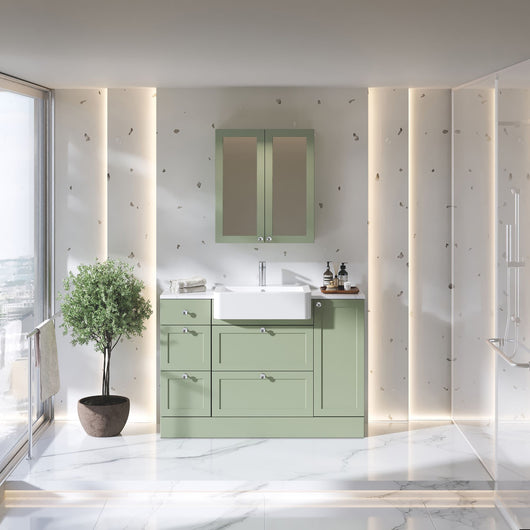  Thaxton Drawer 1200mm 3-Set Vanity Unit with Basin - Fern Green