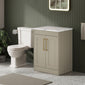 Farlow Shaker Floor Standing 600mm 2-Door Vanity with Carrera Marble Laminate Worktop - Pebble Grey