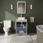 Farlow Shaker Floor Standing 600mm 2-Door Vanity with Carrera Marble Laminate Worktop - Pebble Grey