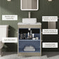 Farlow Shaker Floor Standing 1200mm 4-Door Vanity with Carrera Marble Laminate Worktop - Pebble Grey