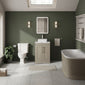 Farlow Shaker Floor Standing 600mm 2-Door Vanity with Carrera Marble Laminate Worktop - Pebble Grey