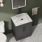 Farlow Shaker Floor Standing 600mm 2-Door Vanity with Carrera Marble Laminate Worktop - Satin Soft Black