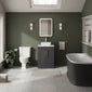 Farlow Shaker Floor Standing 600mm 2-Door Vanity with Carrera Marble Laminate Worktop - Satin Soft Black