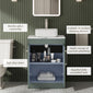 Farlow Shaker Floor Standing 1200mm 4-Door Vanity with Carrera Marble Laminate Worktop - Satin Green