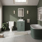 Farlow Shaker Floor Standing 600mm 2-Door Vanity with Carrera Marble Laminate Worktop - Satin Green
