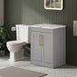 Farlow Shaker Floor Standing 600mm 2-Door Vanity with Carrera Marble Laminate Worktop - Satin Grey