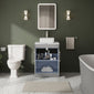 Farlow Shaker Floor Standing 600mm 2-Door Vanity with Carrera Marble Laminate Worktop - Satin Grey