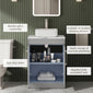 Farlow Shaker Floor Standing 600mm 2-Door Vanity with Carrera Marble Laminate Worktop - Satin Grey