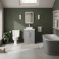 Farlow Shaker Floor Standing 600mm 2-Door Vanity with Carrera Marble Laminate Worktop - Satin Grey