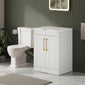 Farlow Shaker Floor Standing 600mm 2-Door Vanity with Carrera Marble Laminate Worktop - Satin White