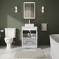 Farlow Shaker Floor Standing 600mm 2-Door Vanity with Carrera Marble Laminate Worktop - Satin White