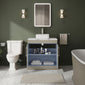 Farlow Shaker Floor Standing 800mm 2-Door Vanity with Carrera Marble Laminate Worktop - Pebble Grey