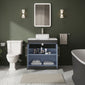 Farlow Shaker Floor Standing 800mm 2-Door Vanity with Carrera Marble Laminate Worktop - Satin Soft Black
