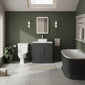 Farlow Shaker Floor Standing 800mm 2-Door Vanity with Carrera Marble Laminate Worktop - Satin Soft Black