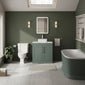 Farlow Shaker Floor Standing 800mm 2-Door Vanity with Carrera Marble Laminate Worktop - Satin Green