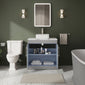 Farlow Shaker Floor Standing 800mm 2-Door Vanity with Carrera Marble Laminate Worktop - Satin Grey