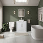 Farlow Shaker Floor Standing 800mm 2-Door Vanity with Carrera Marble Laminate Worktop - Satin White