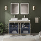 Farlow Shaker Floor Standing 1200mm 4-Door Vanity with Carrera Marble Laminate Worktop - Pebble Grey