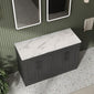 Farlow Shaker Floor Standing 1200mm 4-Door Vanity with Carrera Marble Laminate Worktop - Satin Soft Black