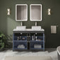 Farlow Shaker Floor Standing 1200mm 4-Door Vanity with Carrera Marble Laminate Worktop - Satin Soft Black