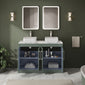 Farlow Shaker Floor Standing 1200mm 4-Door Vanity with Carrera Marble Laminate Worktop - Satin Green