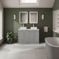 Farlow Shaker Floor Standing 1200mm 4-Door Vanity with Carrera Marble Laminate Worktop - Satin Grey