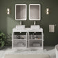 Farlow Shaker Floor Standing 1200mm 4-Door Vanity with Carrera Marble Laminate Worktop - Satin White