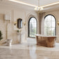 Cobre 1800mm Copper Boat Bath Traditional Suite with Huxton Basin Pedestal & High Level Cistern Toilet