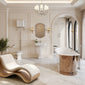 Cobre 1800mm Copper Boat Bath Traditional Suite with Huxton Basin Pedestal & High Level Cistern Toilet