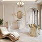 Cobre 1500mm Brass Boat Bath Traditional Suite with Huxton Basin Pedestal & Close Coupled Toilet - welovecouk