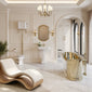 Cobre 1500mm Brass Boat Bath Traditional Suite with Huxton Basin Pedestal & High Level Cistern Toilet