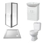 Aqualux AQUA3 760mm Pivot Enclosure with Toilet & 550mm Vanity Suite