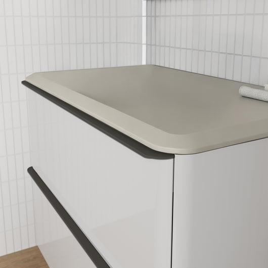  Royo Dai 1000mm 2-Drawer Countertop Vanity Unit - Gloss White