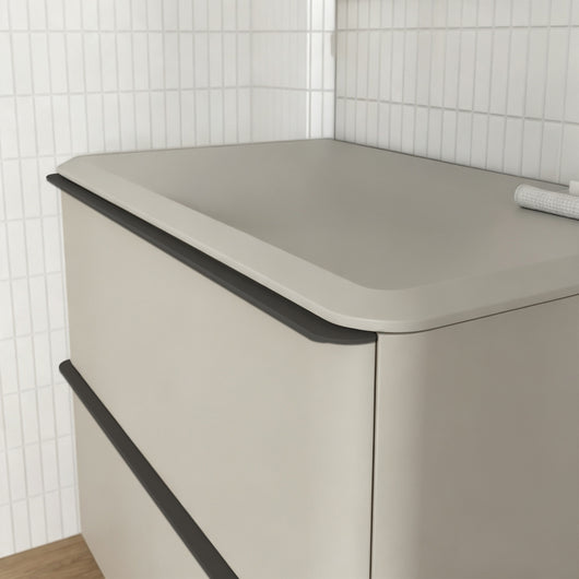  Royo Dai 800mm 2-Drawer Countertop Vanity Unit - Matt Sand