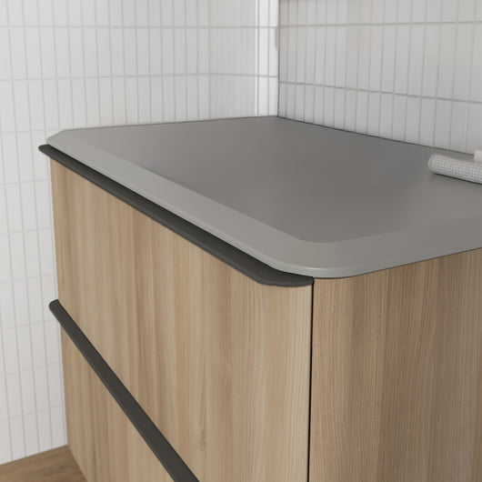  Royo Dai 1000mm 2-Drawer Countertop Vanity Unit - Nordic Oak
