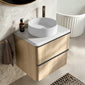 Royo Dai 600mm 2-Drawer Countertop Vanity Unit - Nordic Oak