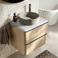 Royo Dai 600mm 2-Drawer Countertop Vanity Unit - Nordic Oak
