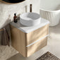 Royo Dai 600mm 2-Drawer Countertop Vanity Unit - Nordic Oak