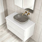 Royo Dai 1000mm 2-Drawer Countertop Vanity Unit - Gloss White