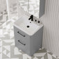 Pride Floorstanding 600mm 2-Drawer Vanity Unit with Polymarble Basin - Satin Grey