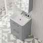 Pride Floorstanding 600mm 2-Drawer Vanity Unit with Polymarble Basin - Satin Grey