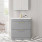 Pride Floorstanding 800mm 2-Drawer Vanity Unit with Polymarble Basin - Satin Grey - welovecouk