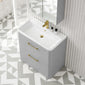 Pride Floorstanding 800mm 2-Drawer Vanity Unit with Polymarble Basin - Satin Grey - welovecouk
