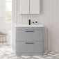 Pride Floorstanding 800mm 2-Drawer Vanity Unit with Polymarble Basin - Satin Grey - welovecouk