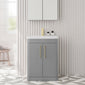 Pride Floorstanding 600mm 2-Door Vanity Unit with Polymarble Basin - Satin Grey