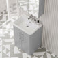 Pride Floorstanding 600mm 2-Door Vanity Unit with Polymarble Basin - Satin Grey