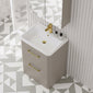 Pride Floorstanding 600mm 2-Drawer Vanity Unit with Polymarble Basin - Pebble Grey