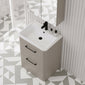 Pride Floorstanding 600mm 2-Drawer Vanity Unit with Polymarble Basin - Pebble Grey