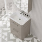 Pride Floorstanding 600mm 2-Drawer Vanity Unit with Polymarble Basin - Pebble Grey