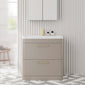 Pride Floorstanding 800mm 2-Drawer Vanity Unit with Polymarble Basin - Pebble Grey